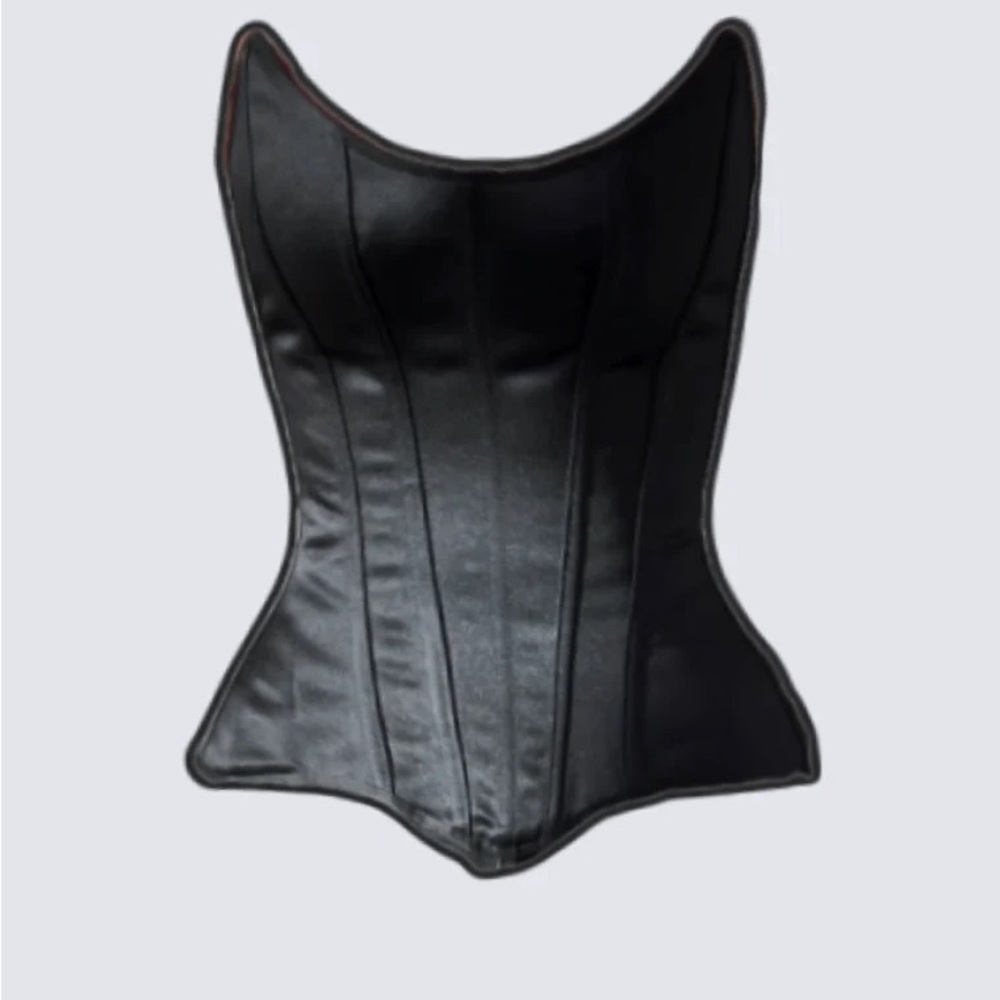 Chic Black Satin corset by perfect corset ny